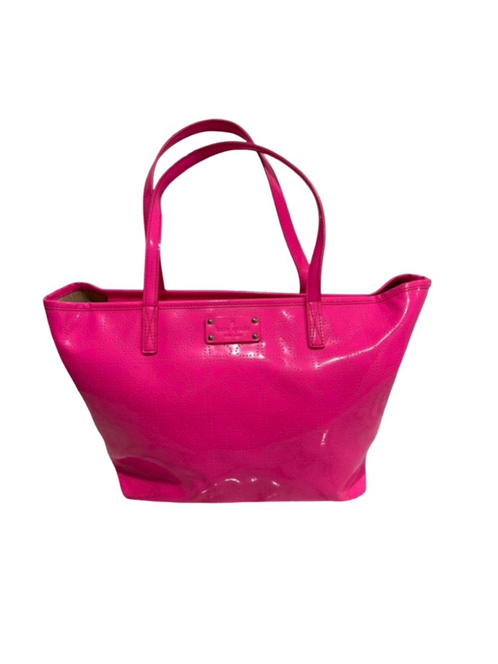 Kate Spade Hot Pink Glossy Vibrant Tote Bag